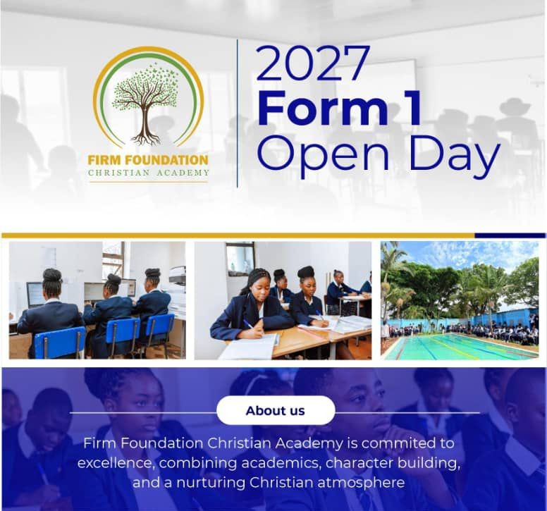 2027 Form 1 Open Day flyer for Firm Foundation Christian Academy
