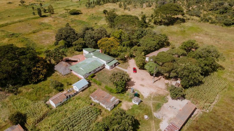 Aerial view of the Chegutu campus buildings and surrounding grounds