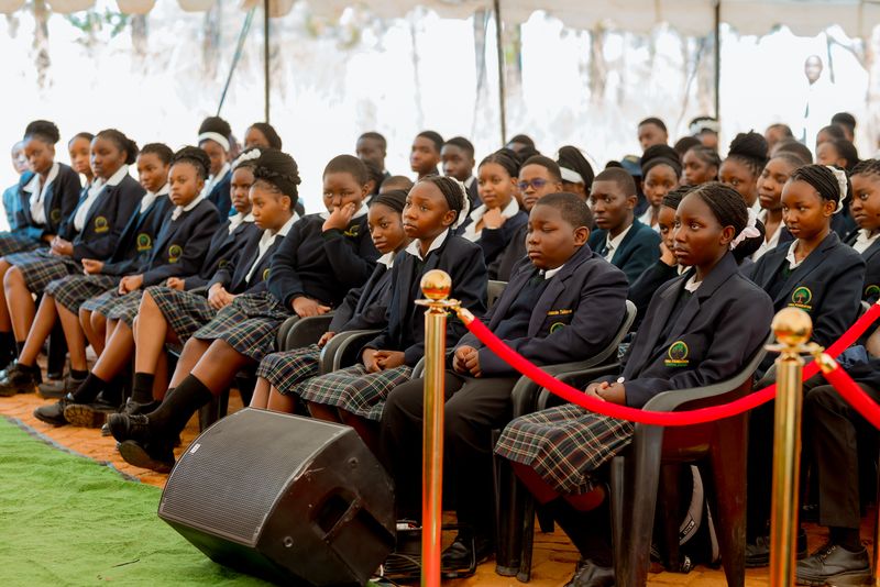 Firm Foundation learners in school uniform at prize giving