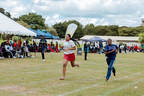 Learners participating in a school sports day race
