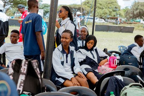 Uniformed learners gathered at the school field during sports day